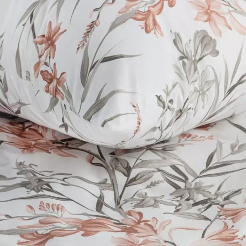 Pościel bawełniana Sara 34 kwiaty Eurofirany morelowy