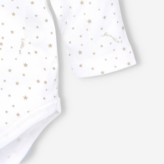 Body dla dziewczynki z bawełny organicznej Stars Nini ecru