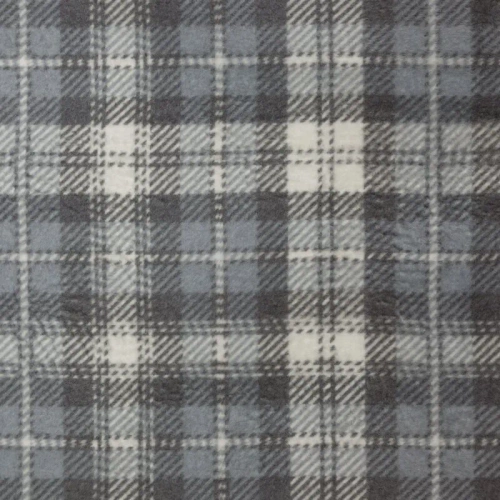 Świąteczny koc narzuta krata Santa Eurofirany  szary/kremowy