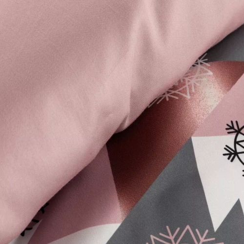 Pościel świąteczna choinki z mikrowłókna Aura Eurofirany różowy