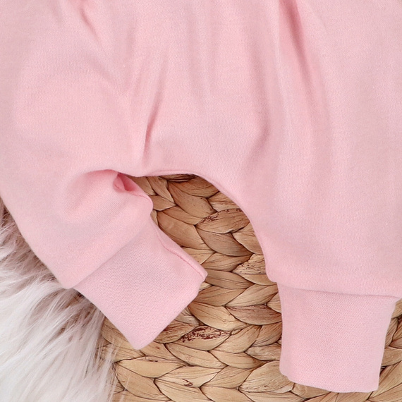 Spodnie z bawełny organicznej Kolorowe kwiatki Nini różowy