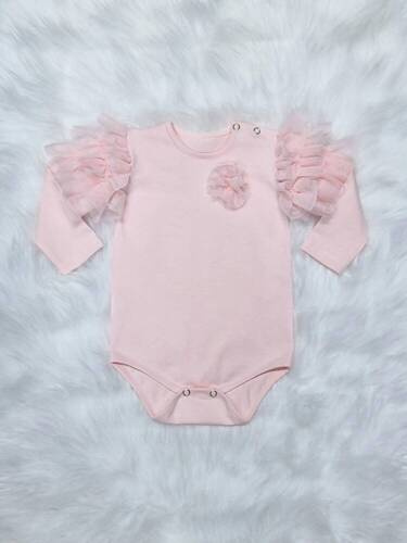 Body z długim rękawem Carmen Bambarillo pudrowy róż