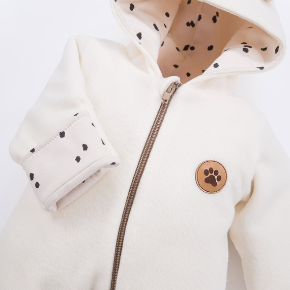 Pajac z kapturem Run & Fun Eevi - ecru