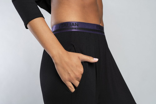 Komplet Damski 3/4rękaw, dł.spodnie Styl Italian Fashion czarny