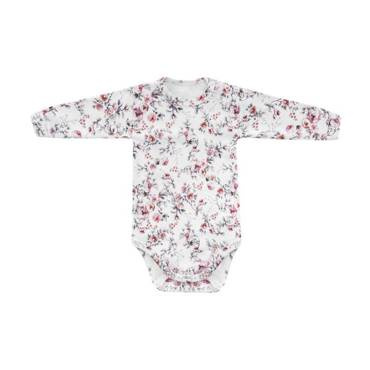 "Rose" Body z długim rękawem Terjan - white rose