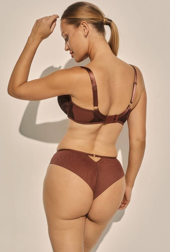 Figi damskie Brazyliany B-1136/2 Praline Kinga - brązowy