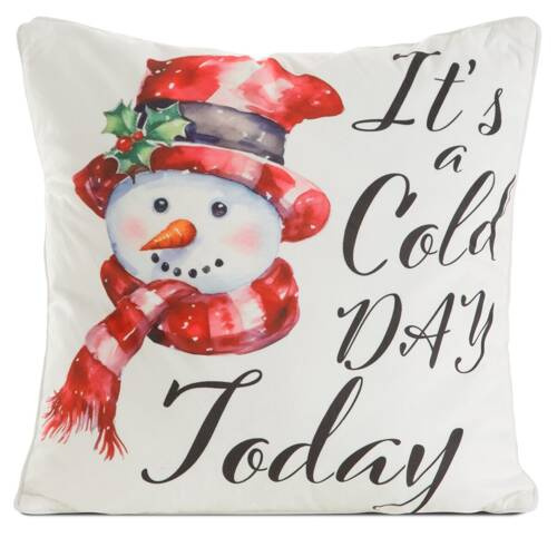 Poszewka świąteczna bałwan welurowa Chp 126 Eurofirany kremowy