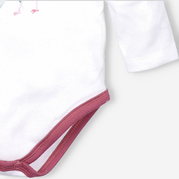 Body dla dziewczynki z bawełny organicznej Flamings Nini ecru