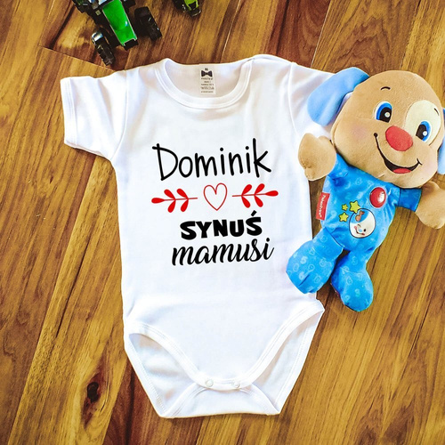 "Synuś mamusi z imieniem" body długi rękaw Moocha czarny