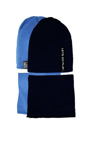 Komplet Czapka dziecięca + tuba/komin 48-411 AJS czarny