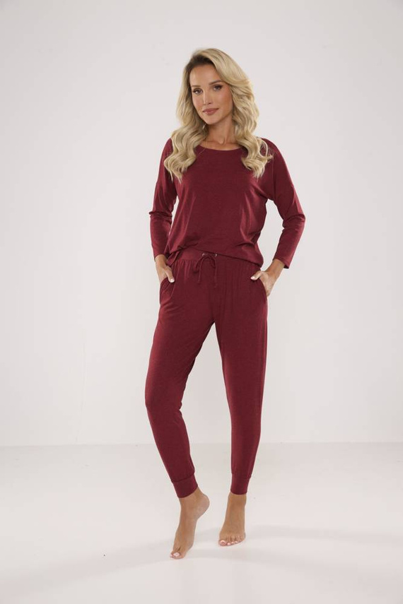 555 Paula Piżama Damska De Lafense - bordo