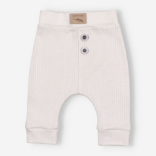 Spodnie prążkowane Lagarto Verde - ecru