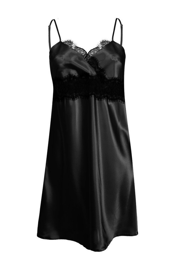 Doris Halka satynowa koszulka damska DKaren - czarna