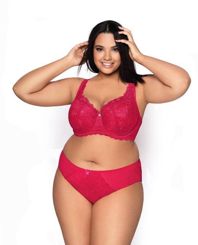  Biustonosz Usztywniany Big M-053/22 Carmela Mat rubinowy czerwony