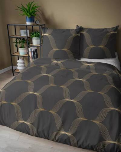 Pościel satynowa ornament 5088 A Home Satin Detexpol czarny