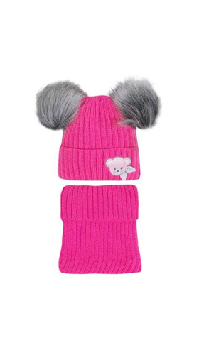 Czapka + golf dla dziewczynki 46-456 AJS mix kolor