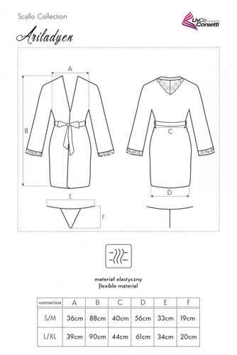 Szlafrok damski Ariladyen Pink LC 90568 Scallo Collection LivCo Corsetti