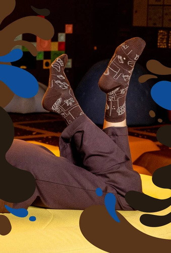 Skarpety unisex U04.WED Wedel Gatta - dark choco 04/12E