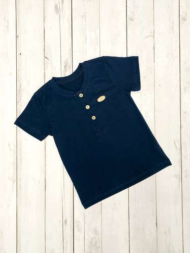 Koszulka dziecięca Mieszko krótki rękaw Bambarillo granatowy