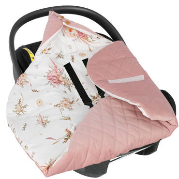 Kocyk do fotelika Rose Gold Flowers Velvet Yosoy