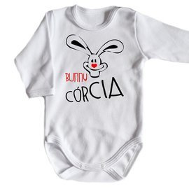 "BUNNY CÓRCIA"  body długi rękaw Moocha biały