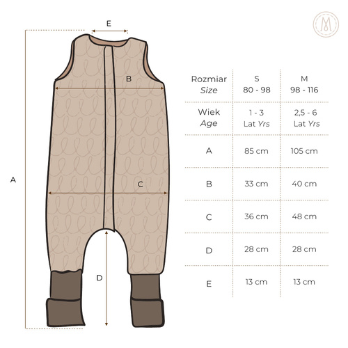 Śpiworek do spania z nogawkami Stardust Makaszka