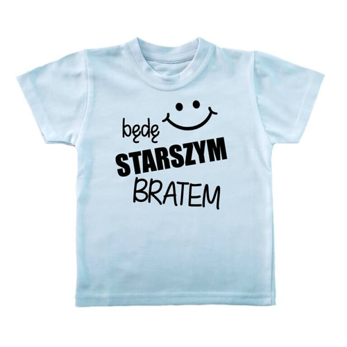 Koszulka dziecięca "Będę STARSZYM bratem v2" Moocha biały