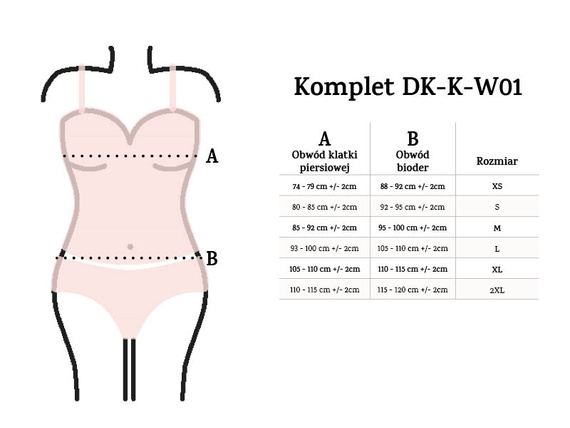 Komplet bawełniany DK-K-W01 Dkaren - czarny