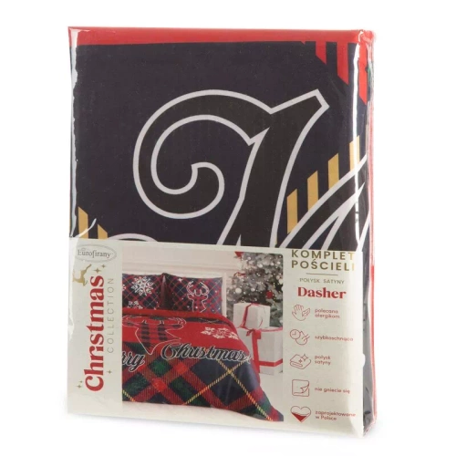 Pościel świąteczna renifer z mikrowłókna Dasher Eurofirany czerwony 