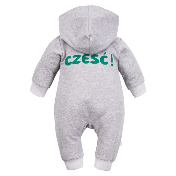 Pajac z kapturem kombinezon Cześć Eevi - szary