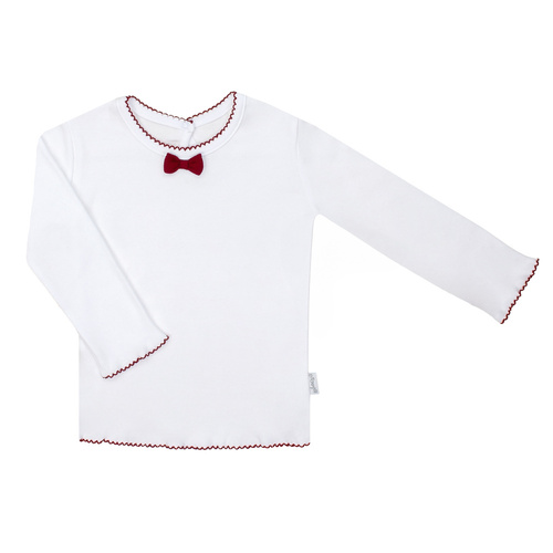 163568 Magia Świąt Bluzka z długim rękawem Nicol - bordowa kokardka