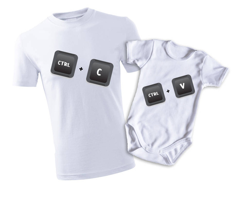 Komplet " DLA TATY i SYNKA/CÓRKI – CTRL+C CTRL+V" koszulka + body Moocha