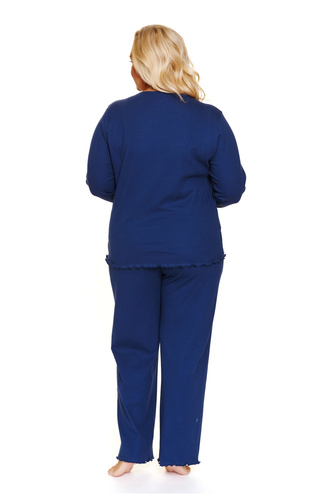 Doctor Nap 7326 – Piżama plus size 100% bawełna | Długi rękaw, luźne spodnie - cosmos