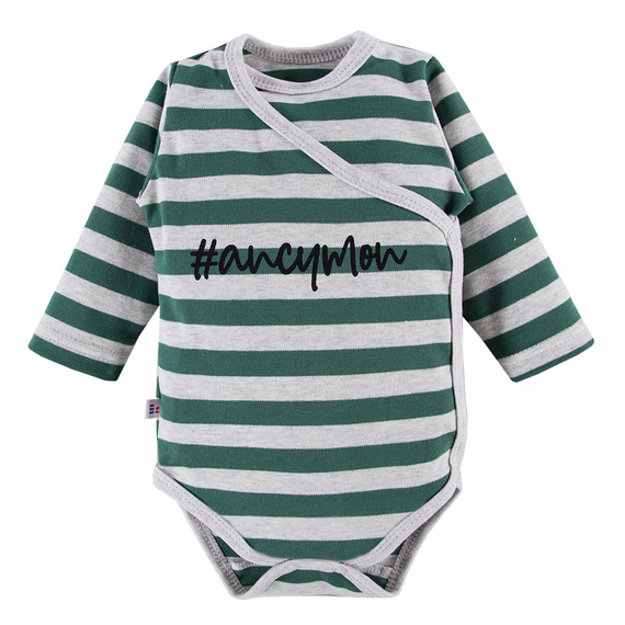 Body niemowlęce 2-pak Ancymon Eevi - szary/zielony