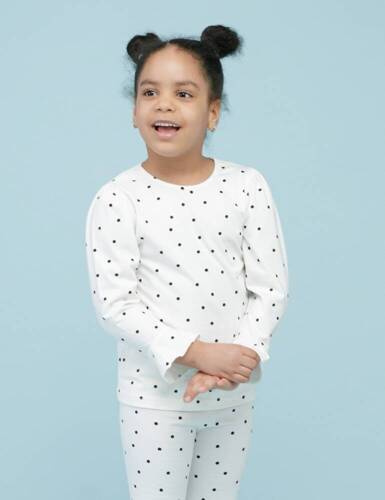 Bluzka z długim rękawem Tres Bien Pinokio - ecru groszki