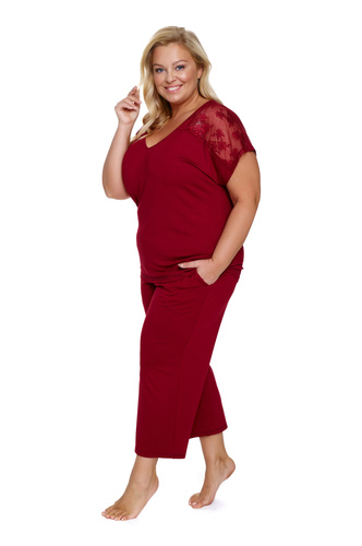 Piżama Damska Plus Size 7259 Doctor Nap - burgundy red