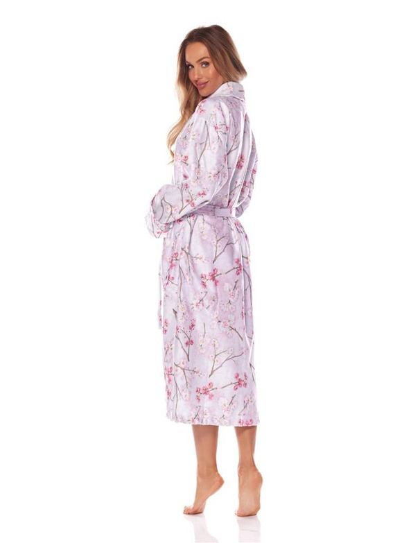 Długi Szlafrok Damski Fida 2216 L&L -niebieski