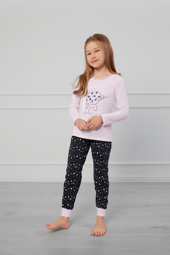 Piżama dla dziewczynki Libra Italian Fashion - różowy/druk