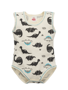 "DINOSAUR" Body na ramiączkach Makoma ecru