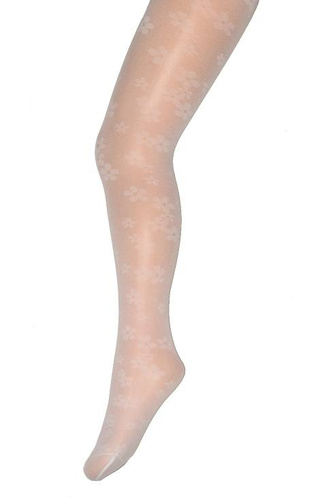 Rajstopy dziewczęce ażurowe RAM-012 Yo! - 53 biały kwiatki