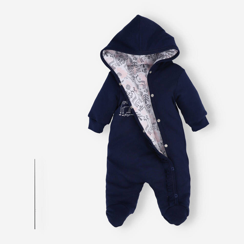 Kombinezon z bawełny organicznej Jelonki Nini granatowy