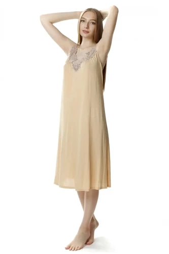 Koszula nocna damska 4114 Róża Mewa beżowy