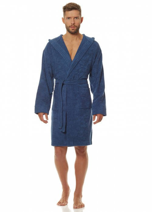 2103 Szlafrok Męski Frotte L&L - grafitowy