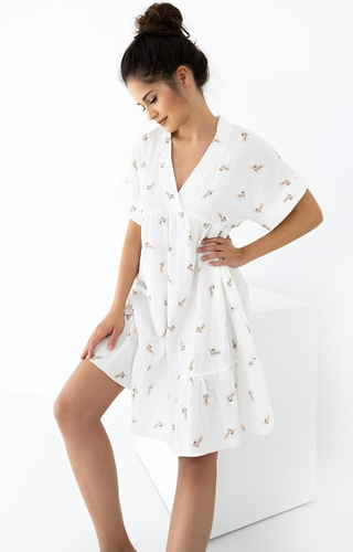 Sensis Koszula nocna muślinowa Nastia- ecru 