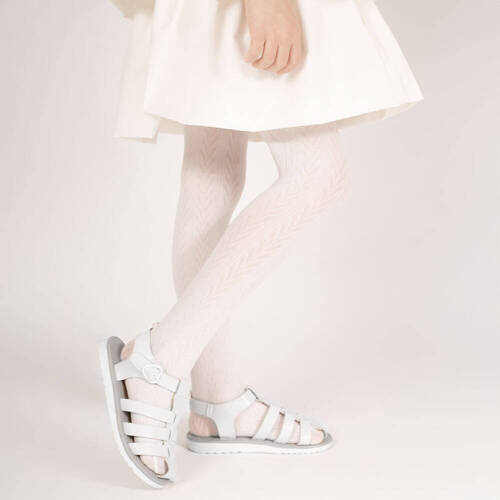 Rajstopy żakardowe W3 141805 Nicol - kremowy