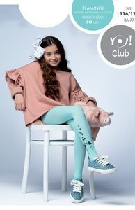 Rajstopy RA-77 Flamingi dziecięce 40 den YO! miętowy