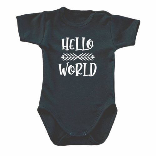 "Hello World" body krótki rękaw Moocha biały