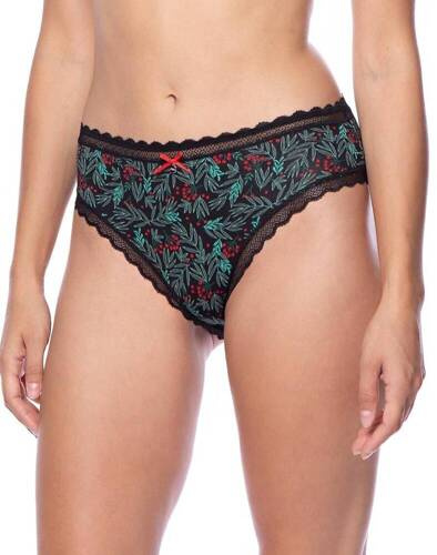 Figi Damskie L-1569 BI Lama  czarny czerwony