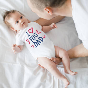 Body krótki rękaw "I LOVE YOU DAD" Moocha biały