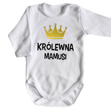 Body długi rękaw "KRÓLEWNA MAMUSI" Moocha biały